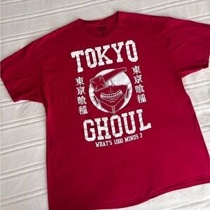 Tokyo Ghoul Funimation Red and White Men’s T Shirt Short Sleeve SZ 2XL​​…​​
